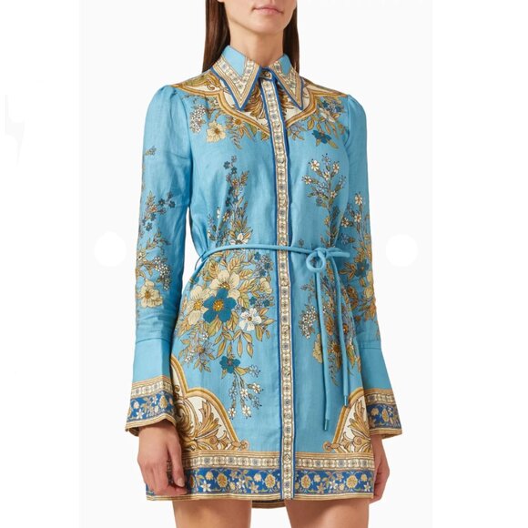 Alemais Cassie Mini Dress in Blue - Picture 3 of 12